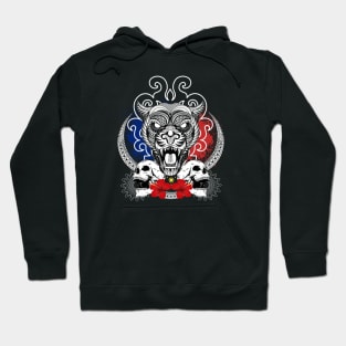 Philippines Headhunter Tribal line Art Tiger Hoodie